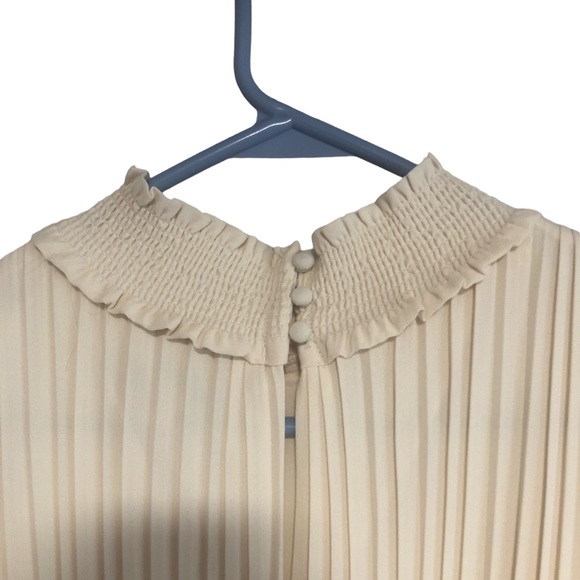 Nanette Nanette Lepore Women's Smocked High Neck Pleated Maxi Dress Size 8 - Picture 4 of 11